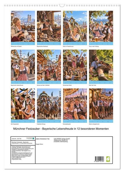 Produktbild: M&uuml;nchner Festzauber - Bayerische Lebensfreude in 12 besonderen Momenten (Wandkalender 2027 DIN A2 hoch), CALVENDO Monatskalender