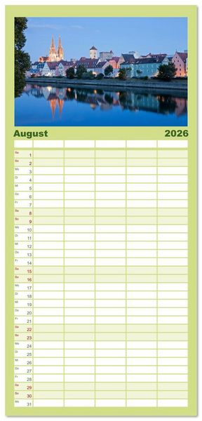 Produktbild: Familienplaner 2026 - Deutschlands sch&ouml;nste Altst&auml;dte - Bayern mit 5 Spalten (Wandkalender, 21 x 45 cm) CALVENDO
