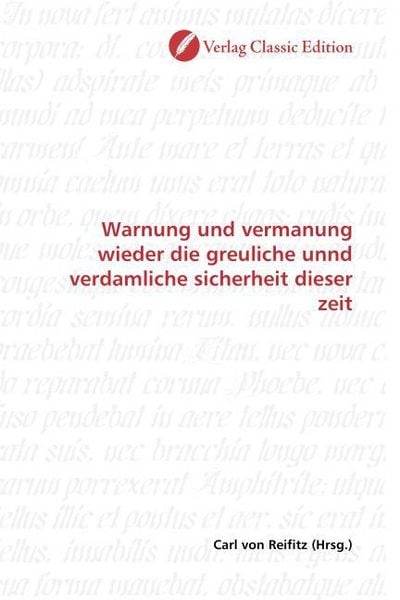 Produktbild: Warnung und vermanung wieder die greuliche unnd verdamliche sicherheit dieser zeit