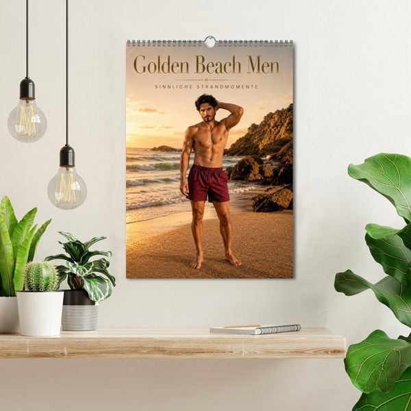Produktbild: Golden Beach Men - Sinnliche Strandmomente (Wandkalender 2027 DIN A3 hoch), CALVENDO Monatskalender