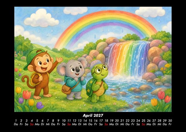 Produktbild: Wasserf&auml;lle der Fantasie mit Milo, Kiki & Taz 2027 Fotokalender DIN A3