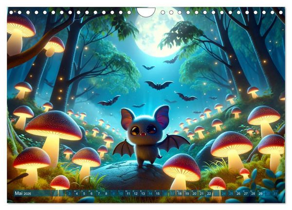 Produktbild: Fl&uuml;gel der Nacht: Abenteuer der kleinen Vampire (Wandkalender 2026 DIN A4 quer), CALVENDO Monatskalender