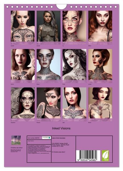 Produktbild: Inked Visions (Wall Calendar 2026 DIN A4 portrait), CALVENDO 12 Month Wall Calendar