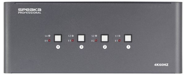 Produktbild: SpeaKa Professional 4 Port HDMI Multi Display KVM Switch 4x4 Port KVM-Konsole HDMI 3840 x 2160 Pixel