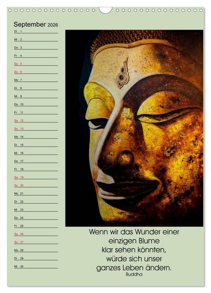 Produktbild: Lebensfreude Buddha (Wandkalender 2026 DIN A3 hoch), CALVENDO Monatskalender