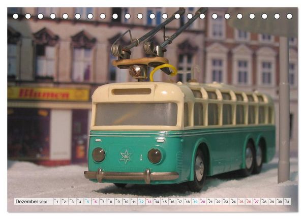 Produktbild: Trolley-Bus H0 (Tischkalender 2026 DIN A5 quer), CALVENDO Monatskalender