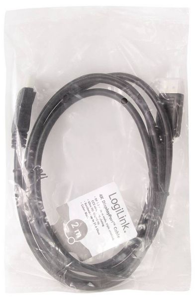 Produktbild: LogiLink DisplayPort AV Anschlusskabel [1x DisplayPort - 1x DisplayPort] 2m Schwarz