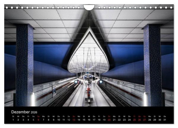 Produktbild: MetroMUC, Stationen im Untergrund M&uuml;nchens (Wandkalender 2026 DIN A4 quer), CALVENDO Monatskalender