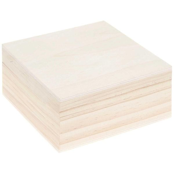 Produktbild: Holzbox quadratisch mit Magnetverschluss, 12 x 12 x 6 cm 100%