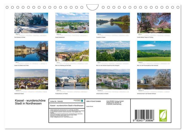 Produktbild: Kassel - wundersch&ouml;ne Stadt in Nordhessen (Wandkalender 2026 DIN A4 quer), CALVENDO Monatskalender