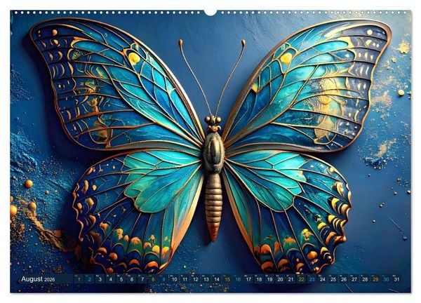 Produktbild: Artwork Schmetterlinge - Filigrane Leichtigkeit (Wandkalender 2026 DIN A2 quer), CALVENDO Monatskalender
