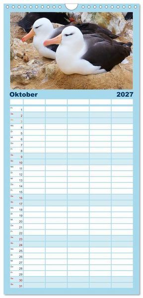 Produktbild: Familienplaner 2027 - Arktis und Antarktis - Eisig durch das Jahr mit 5 Spalten (Wandkalender, 21 x 45 cm) CALVENDO