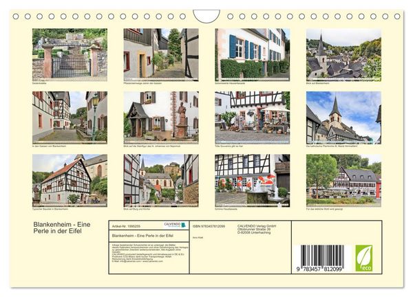 Produktbild: Blankenheim - Eine Perle in der Eifel (Wandkalender 2026 DIN A4 quer), CALVENDO Monatskalender