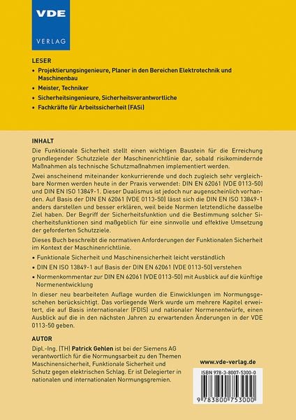 Produktbild: Sicherheit von Maschinen und Funktionale Sicherheit