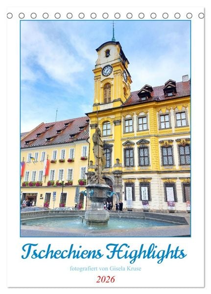Produktbild: Tschechiens Highlights (Tischkalender 2026 DIN A5 hoch), CALVENDO Monatskalender