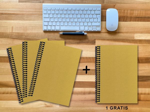 Produktbild: A 4 Notizbuch - Set, 3+1 gratis, Luxury 80 Seiten GOLD GMUND SHIMMER, to do