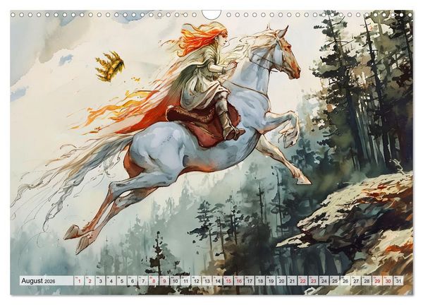 Produktbild: Die Rosstrappe - Sage vom Felsen im Harz bei Thale im Bodetal (Wandkalender 2026 DIN A3 quer), CALVENDO Monatskalender