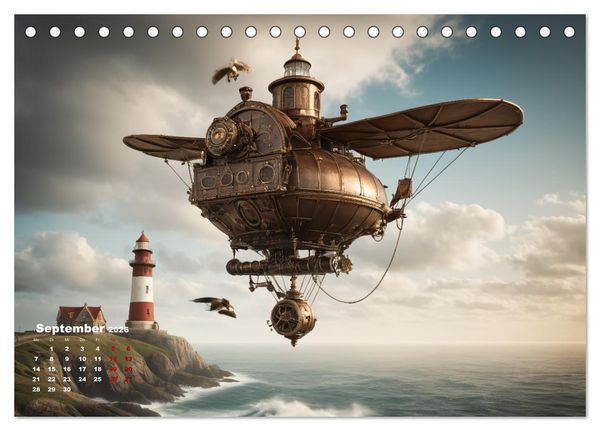 Produktbild: Steampunk - Die Welt der Leuchtt&uuml;rme (Tischkalender 2026 DIN A5 quer), CALVENDO Monatskalender