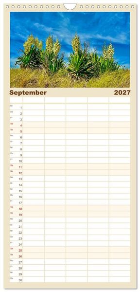 Produktbild: Familienplaner 2027 - Toskana - Etruskische K&uuml;ste mit 5 Spalten (Wandkalender, 21 x 45 cm) CALVENDO