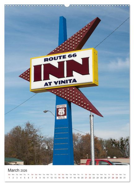 Produktbild: Historic Route 66 Motel (Wall Calendar 2026 DIN A2 portrait), CALVENDO 12 Month Wall Calendar