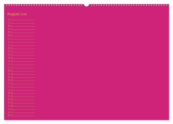 Produktbild: Bastel-Geburtstagskalender pink / Geburtstagskalender (Wandkalender 2026 DIN A2 quer), CALVENDO Monatskalender