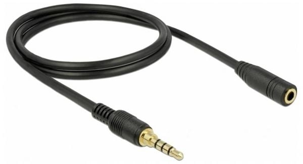 Produktbild: Delock 85629 Audio Verl&auml;ngerungskabel [1x Klinkenstecker 3.5 mm - 1x Klinkenbuchse 3.5 mm] 1 m Schwarz