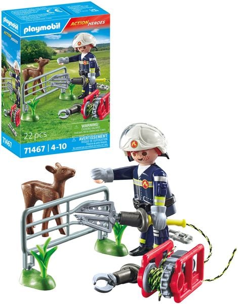 Produktbild: PLAYMOBIL 71467 - Action Heroes - Feuerwehr-Tierrettung