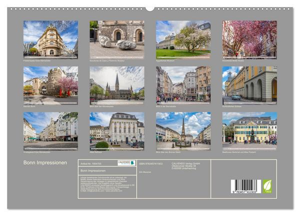 Produktbild: Bonn Impressionen (hochwertiger Premium Wandkalender 2026 DIN A2 quer), Kunstdruck in Hochglanz