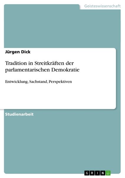 Produktbild: Tradition in Streitkr&auml;ften der parlamentarischen Demokratie