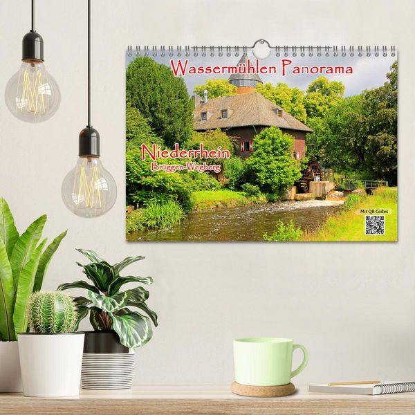 Produktbild: Wasserm&uuml;hlen Panorama Niederrhein Br&uuml;ggen-Wegberg (Wandkalender 2026 DIN A4 quer), CALVENDO Monatskalender