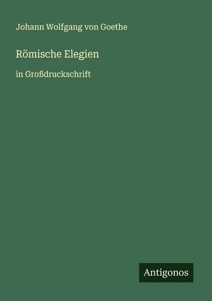 Produktbild: R&ouml;mische Elegien