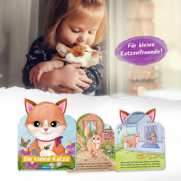 Produktbild: Tr&ouml;tsch Die kleine Katze Pappenbuch mit Pl&uuml;schohren