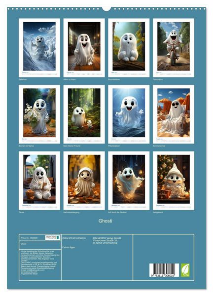 Produktbild: Ghosti (hochwertiger Premium Wandkalender 2026 DIN A2 hoch), Kunstdruck in Hochglanz