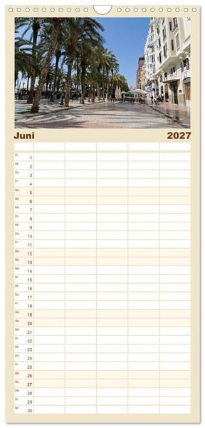 Produktbild: Familienplaner 2027 - Costa Blanca - Spaniens wei&szlig;e K&uuml;ste mit 5 Spalten (Wandkalender, 21 x 45 cm) CALVENDO