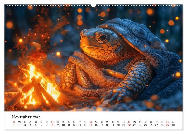 Produktbild: CHILL MAL - Entspannte Schildkr&ouml;ten beim Faulenzen (Wandkalender 2026 DIN A2 quer), CALVENDO Monatskalender