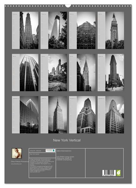 Produktbild: New York Vertical (Wandkalender 2026 DIN A2 hoch), CALVENDO Monatskalender