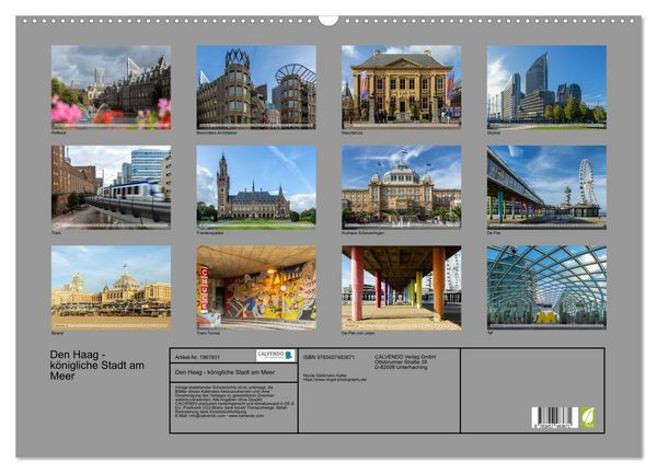 Produktbild: Den Haag - k&ouml;nigliche Stadt am Meer (Wandkalender 2026 DIN A2 quer), CALVENDO Monatskalender