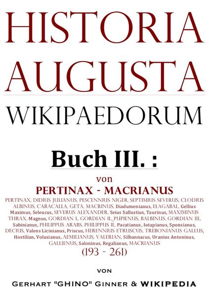 Produktbild: Historia Augusta Wikipaedorum / Historia Augusta Wikipaedorum Buch III.