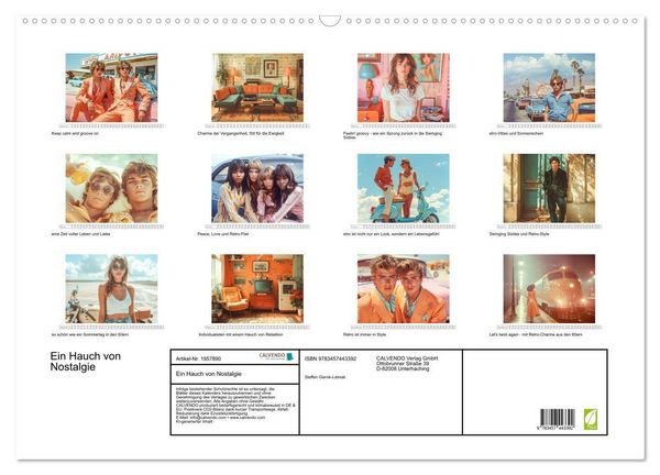 Produktbild: Ein Hauch von Nostalgie (Wandkalender 2026 DIN A2 quer), CALVENDO Monatskalender
