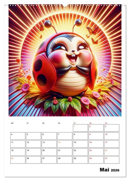 Produktbild: Heitere Insektenwelt (Wandkalender 2026 DIN A2 hoch), CALVENDO Monatskalender