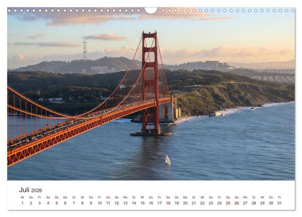 Produktbild: Golden Gate Bridge - Das ber&uuml;hmte Wahrzeichen von San Francisco. (Wandkalender 2026 DIN A3 quer), CALVENDO Monatskalender