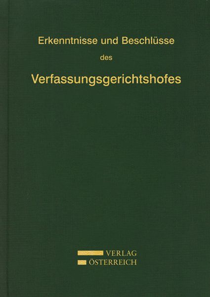 Produktbild: Erkenntnisse und Beschl&uuml;sse des Verfassungsgerichtshofes