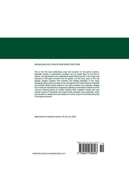 Produktbild: Origin and Evolution of New Gene Functions
