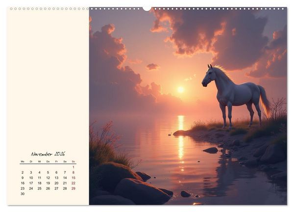 Produktbild: Fantasiewelten - Pferde (Wandkalender 2026 DIN A2 quer), CALVENDO Monatskalender