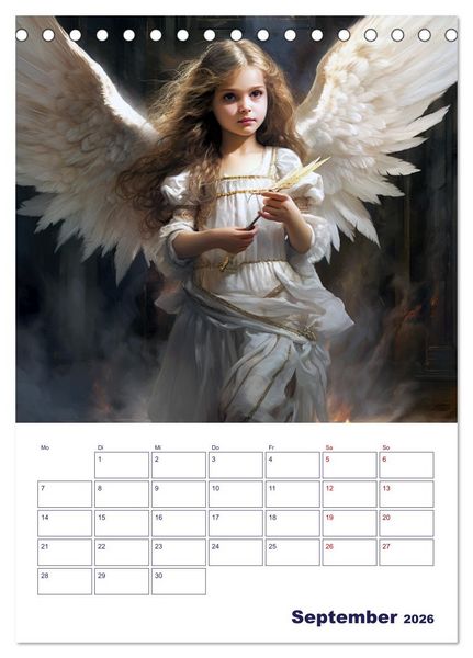 Produktbild: Die reine Sch&ouml;nheit der Engel (Tischkalender 2026 DIN A5 hoch), CALVENDO Monatskalender