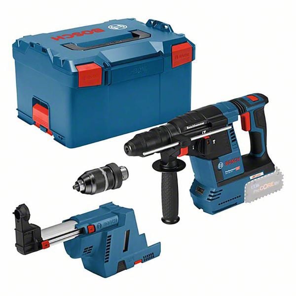 Bosch Professional GBH 18V-26F + GDE SDS-Plus-Akku-Bohrhammer 18 V Li-Ion ohne Akku, ohne Ladegerät, inkl. Koffer