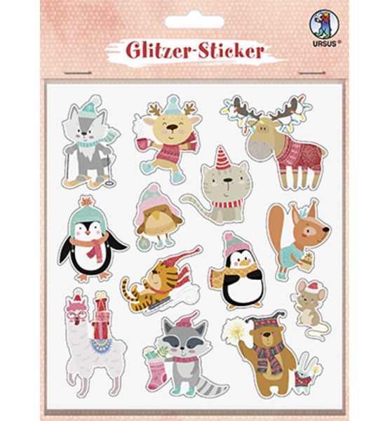 URSUS Dekorationsartikel Glitzer-Sticker, Weihnachten