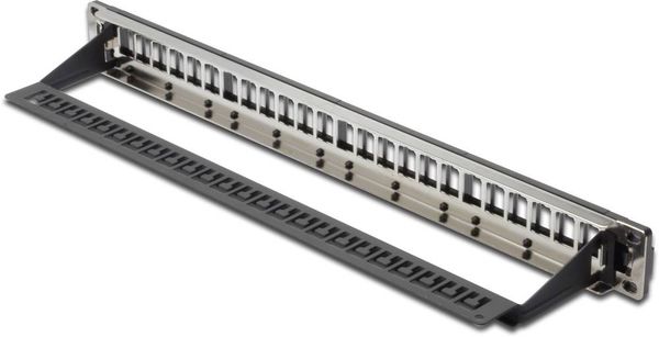 Produktbild: Digitus 24 Port Netzwerk-Patchpanel 483mm (19\") Unbest&uuml;ckt 1 HE Unbest&uuml;ckt