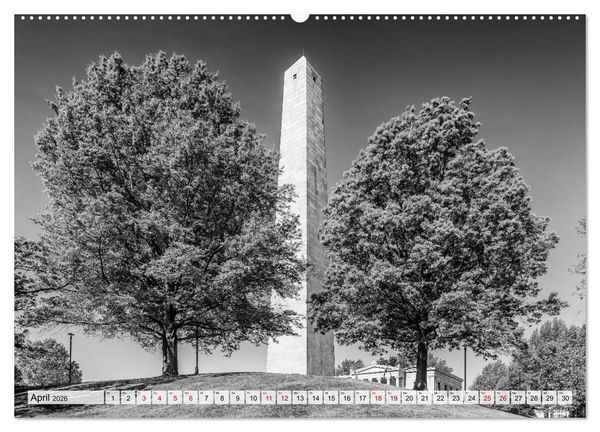 Produktbild: BOSTON Monochrome Stadtansichten (hochwertiger Premium Wandkalender 2026 DIN A2 quer), Kunstdruck in Hochglanz