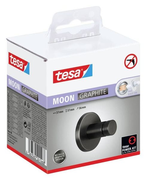 Produktbild: Tesa MOON GRAPHITE Handtuchhaken Klebstoff Metall